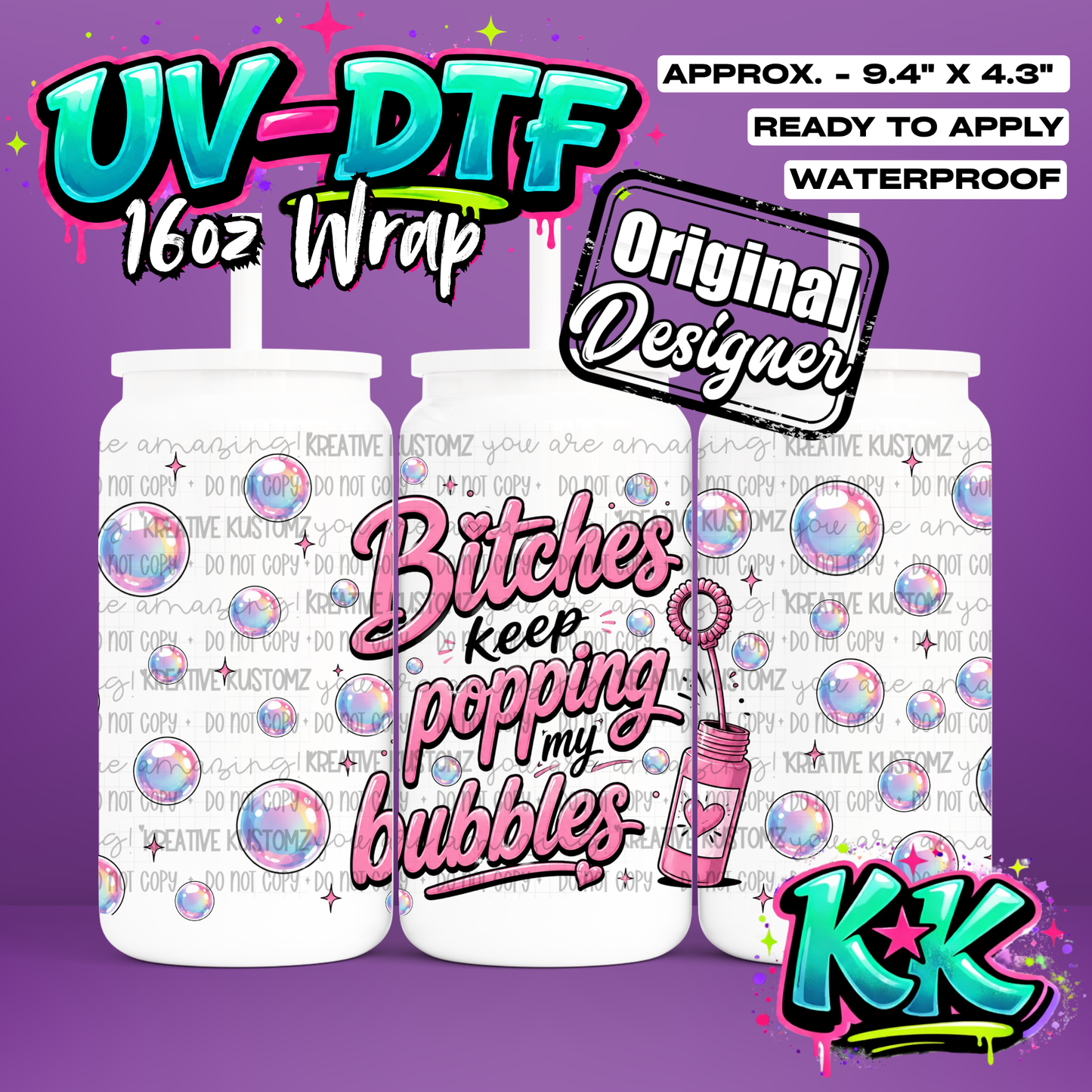 6624 | UV DTF Cup Wrap for 16oz Libbey Glass