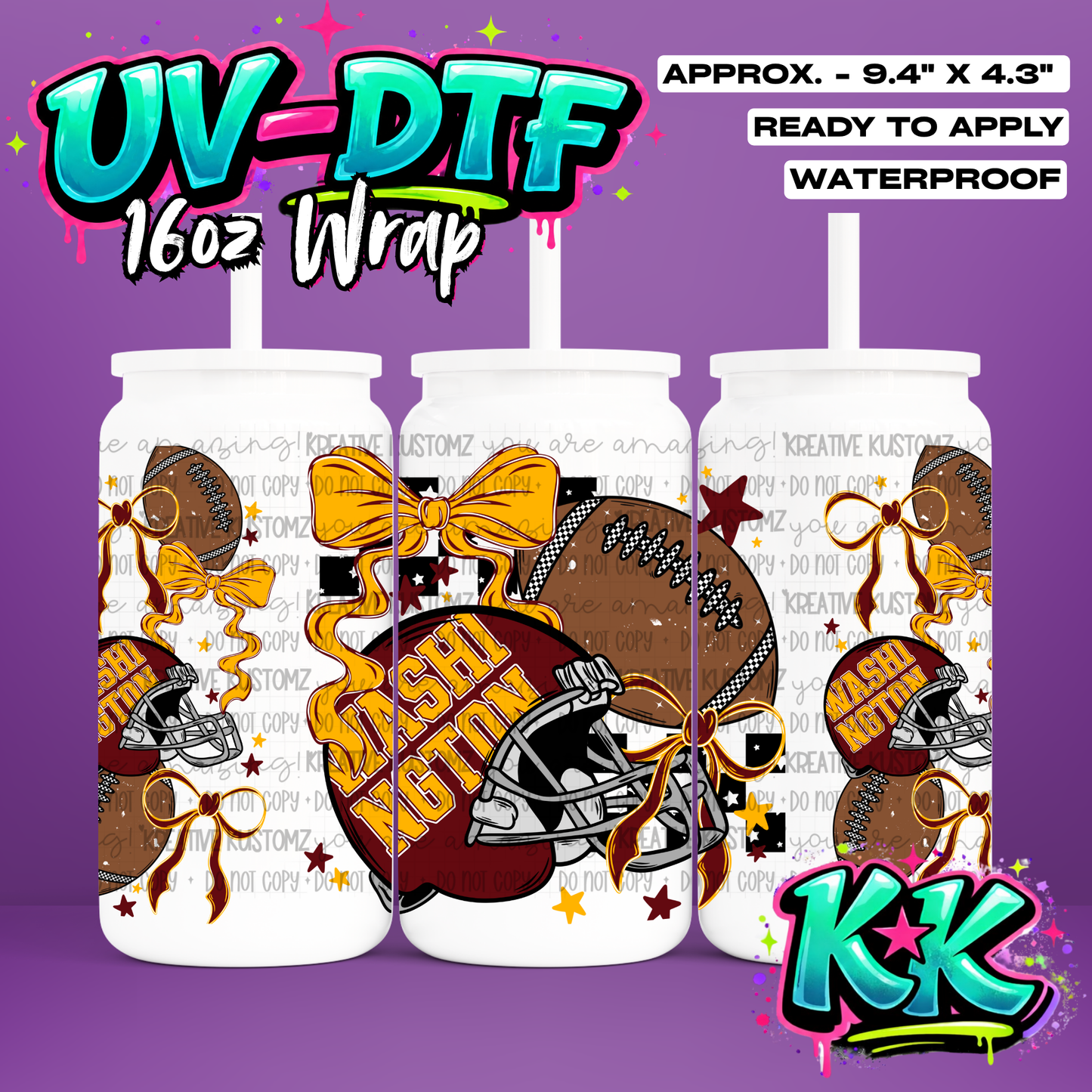 6654 | UV DTF Cup Wrap for 16oz Libbey Glass