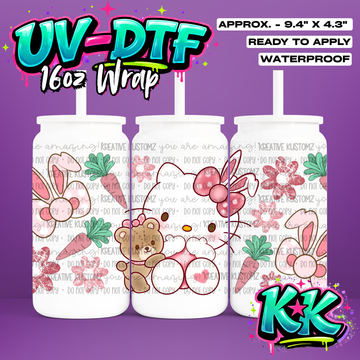 6689 | UV DTF Cup Wrap for 16oz Libbey Glass
