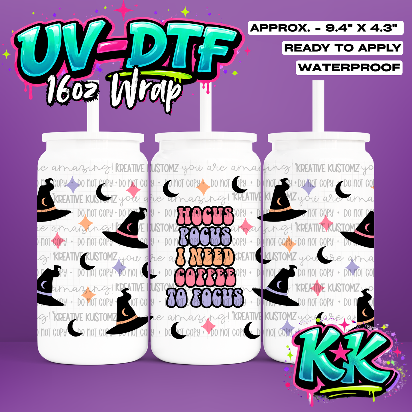 6697 | UV DTF Cup Wrap for 16oz Libbey Glass