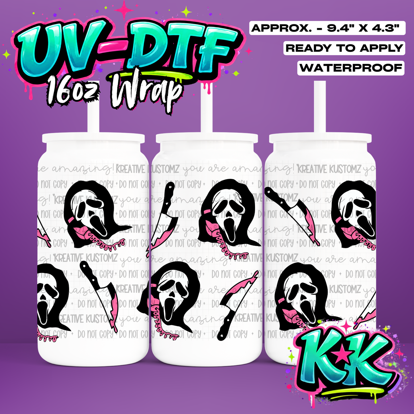 6720 | UV DTF Cup Wrap for 16oz Libbey Glass