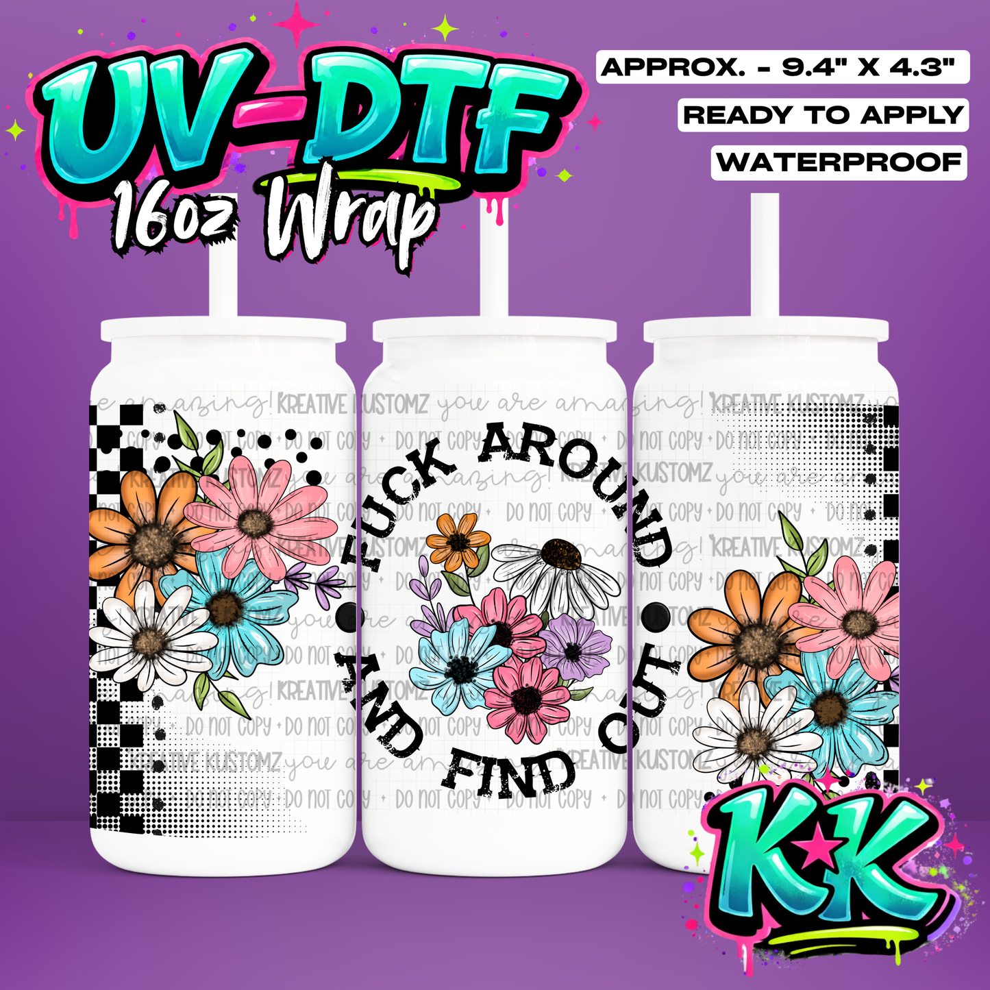 6739 | UV DTF Cup Wrap for 16oz Libbey Glass