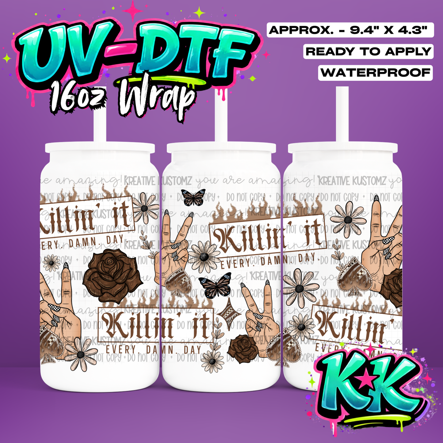 6740 | UV DTF Cup Wrap for 16oz Libbey Glass
