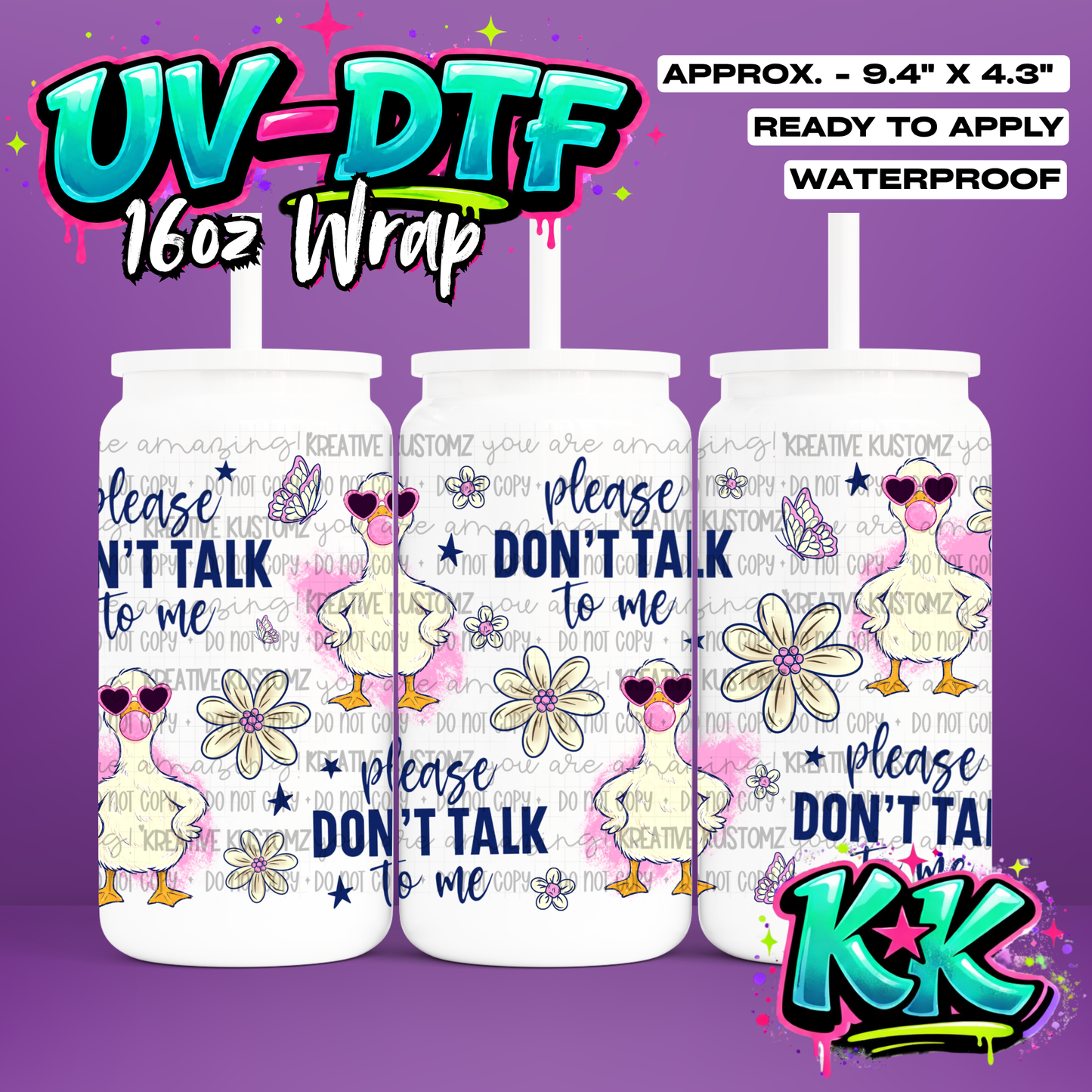 6741 | UV DTF Cup Wrap for 16oz Libbey Glass