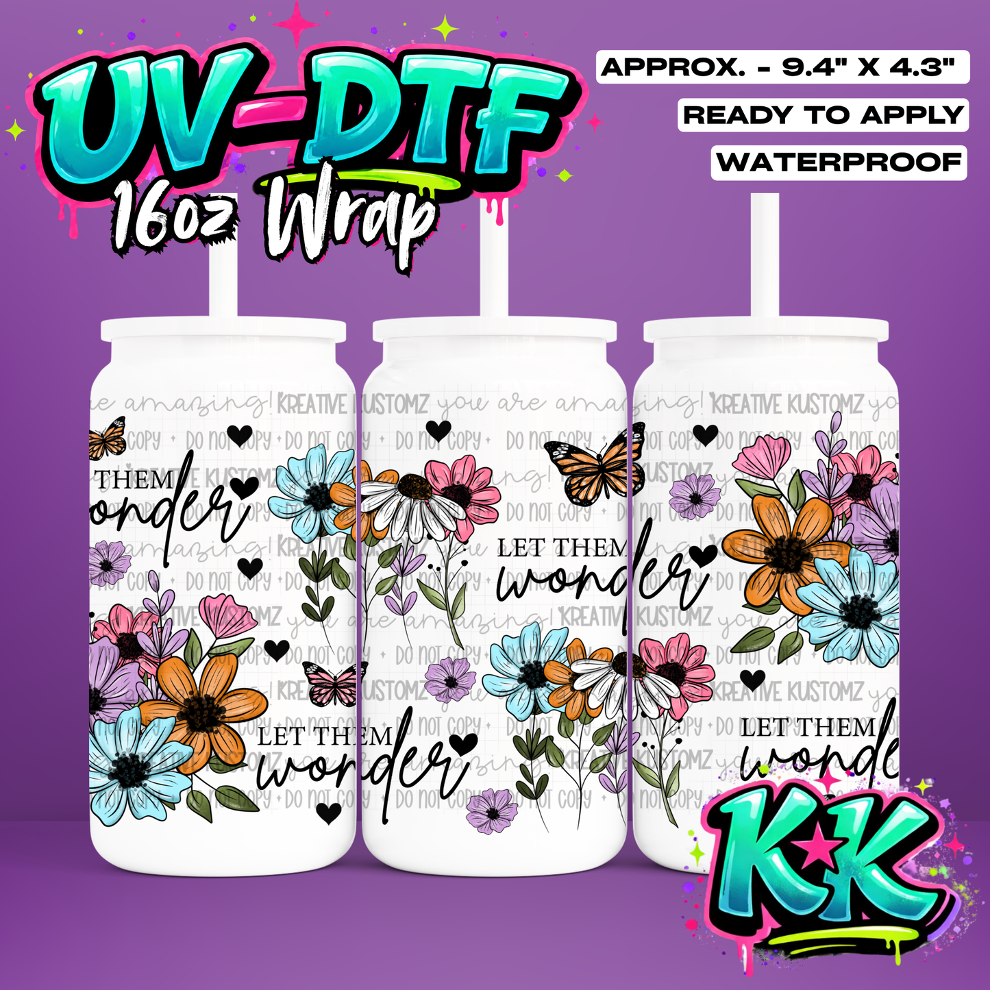 6742 | UV DTF Cup Wrap for 16oz Libbey Glass