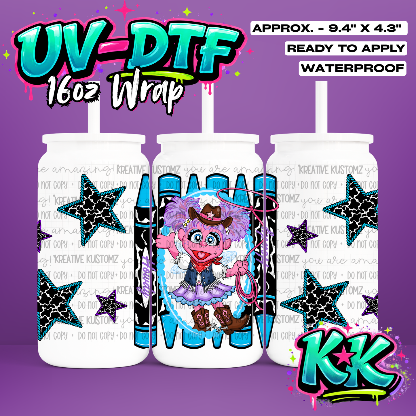 6775 | UV DTF Cup Wrap for 16oz Libbey Glass