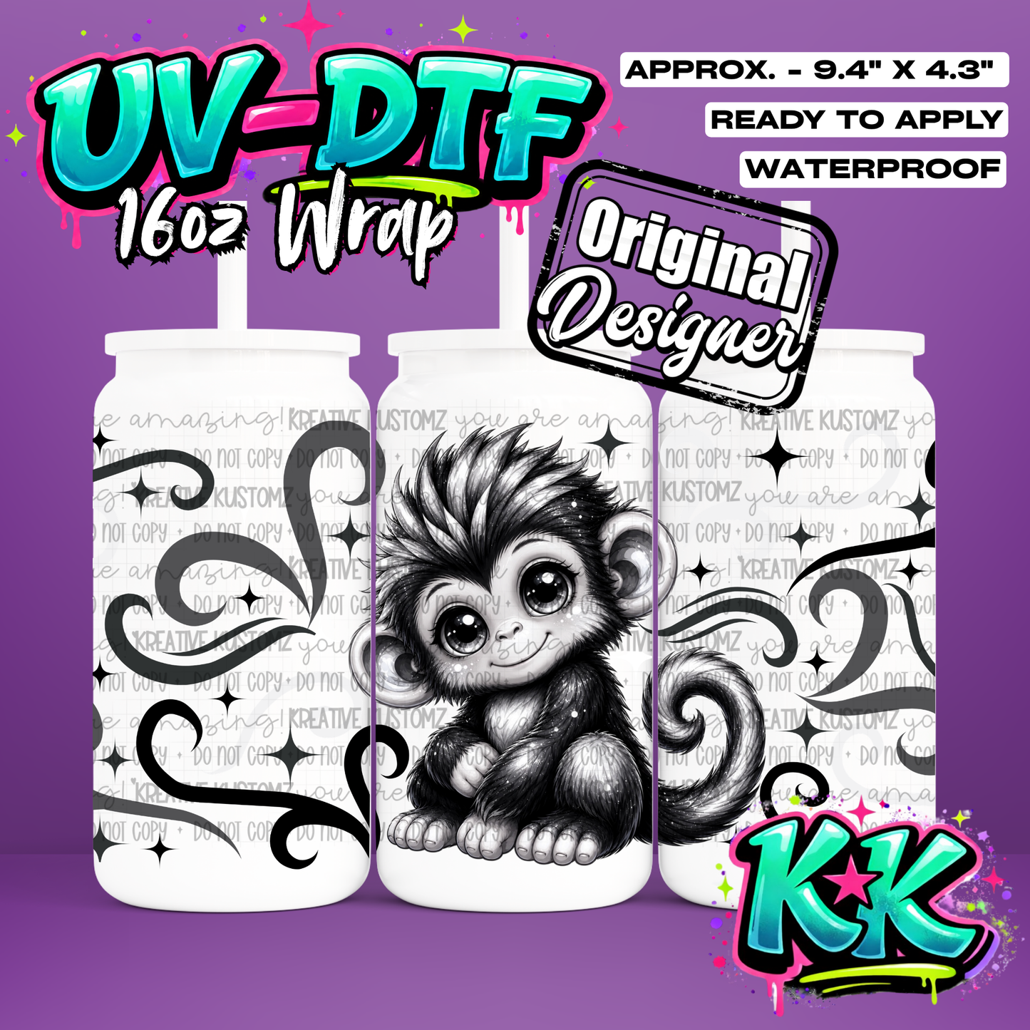6793 | UV DTF Cup Wrap for 16oz Libbey Glass
