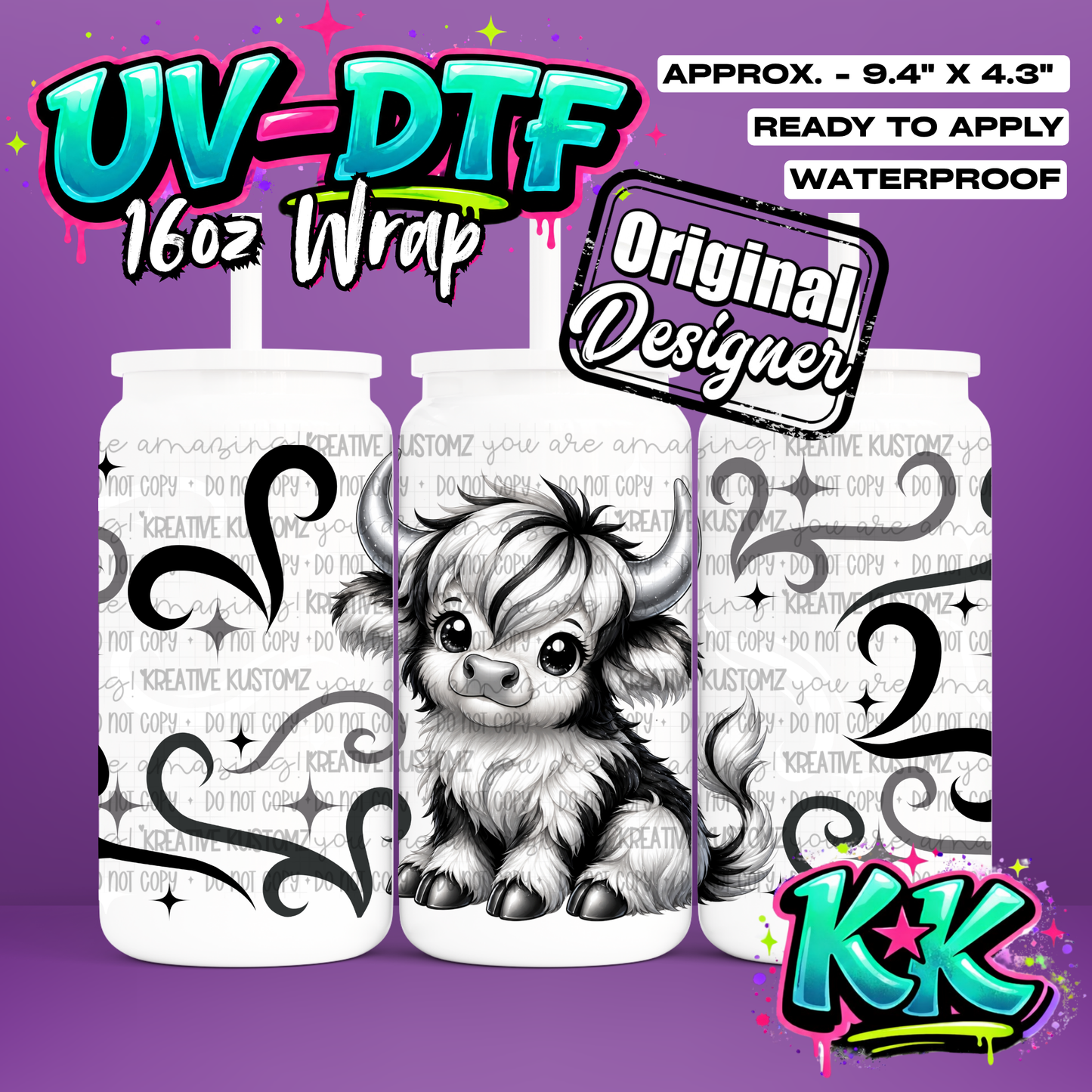 6804 | UV DTF Cup Wrap for 16oz Libbey Glass