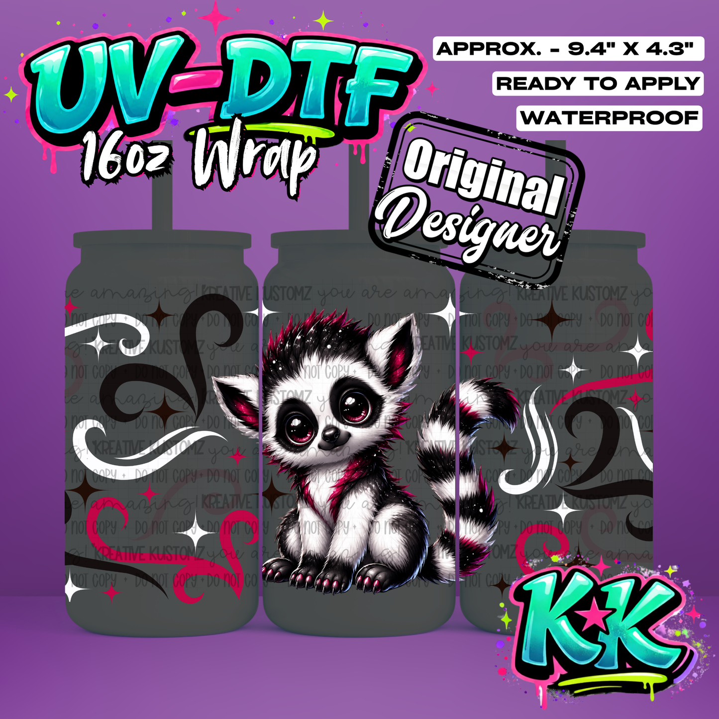 6843 | UV DTF Cup Wrap for 16oz Libbey Glass