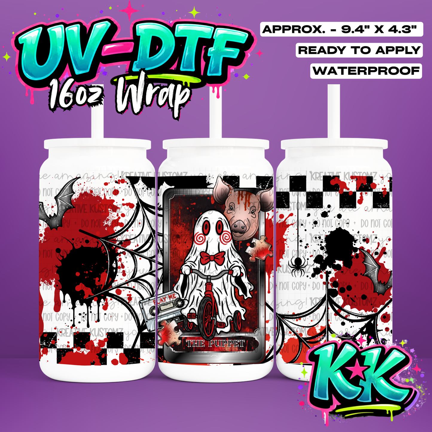 6851 | UV DTF Cup Wrap for 16oz Libbey Glass