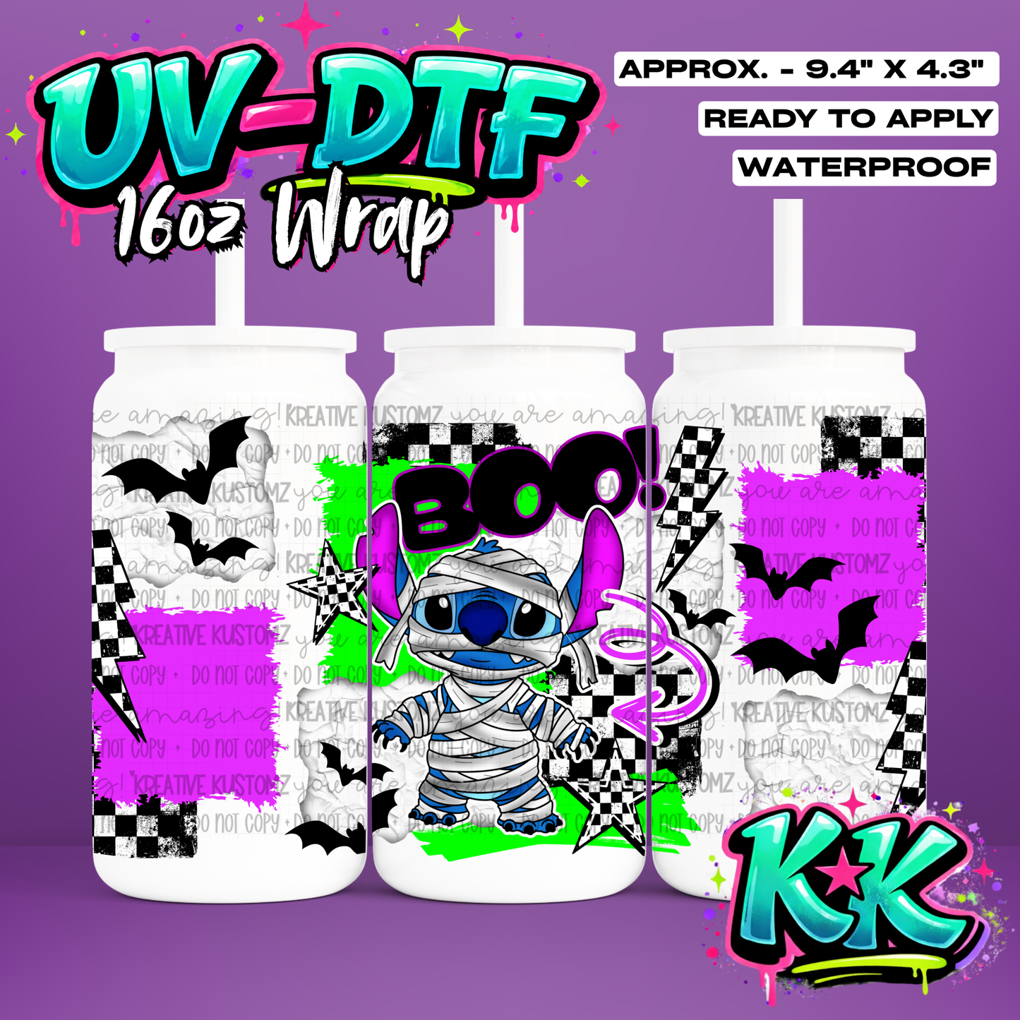 6865 | UV DTF Cup Wrap for 16oz Libbey Glass