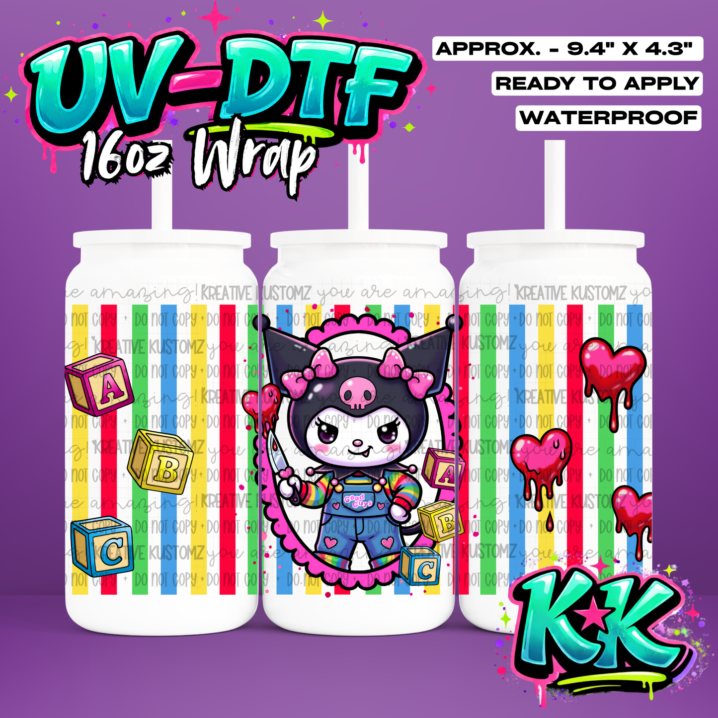 6866 | UV DTF Cup Wrap for 16oz Libbey Glass