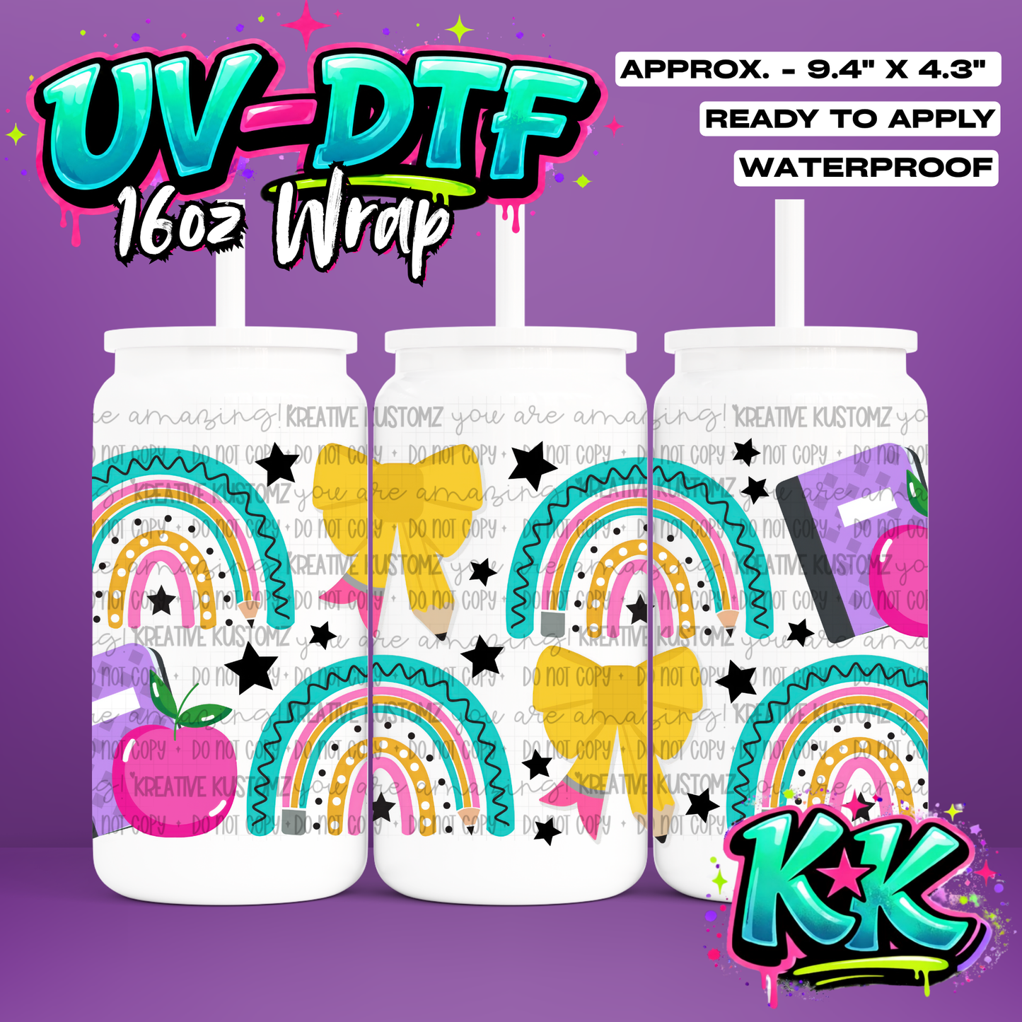6871 | UV DTF Cup Wrap for 16oz Libbey Glass