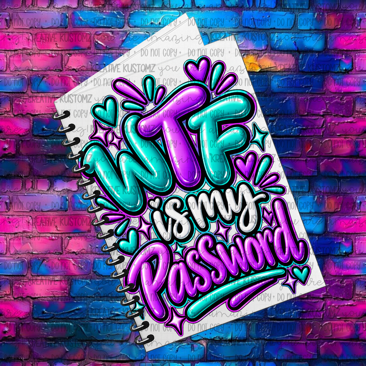 WTF is My Password | UVDTF A5 Notebook Wrap Decal