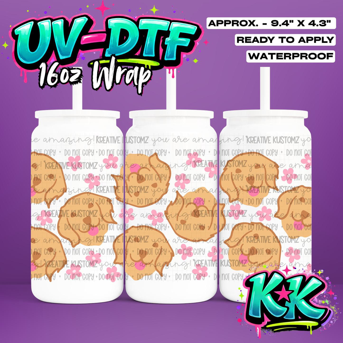 6921 | UV DTF Cup Wrap for 16oz Libbey Glass