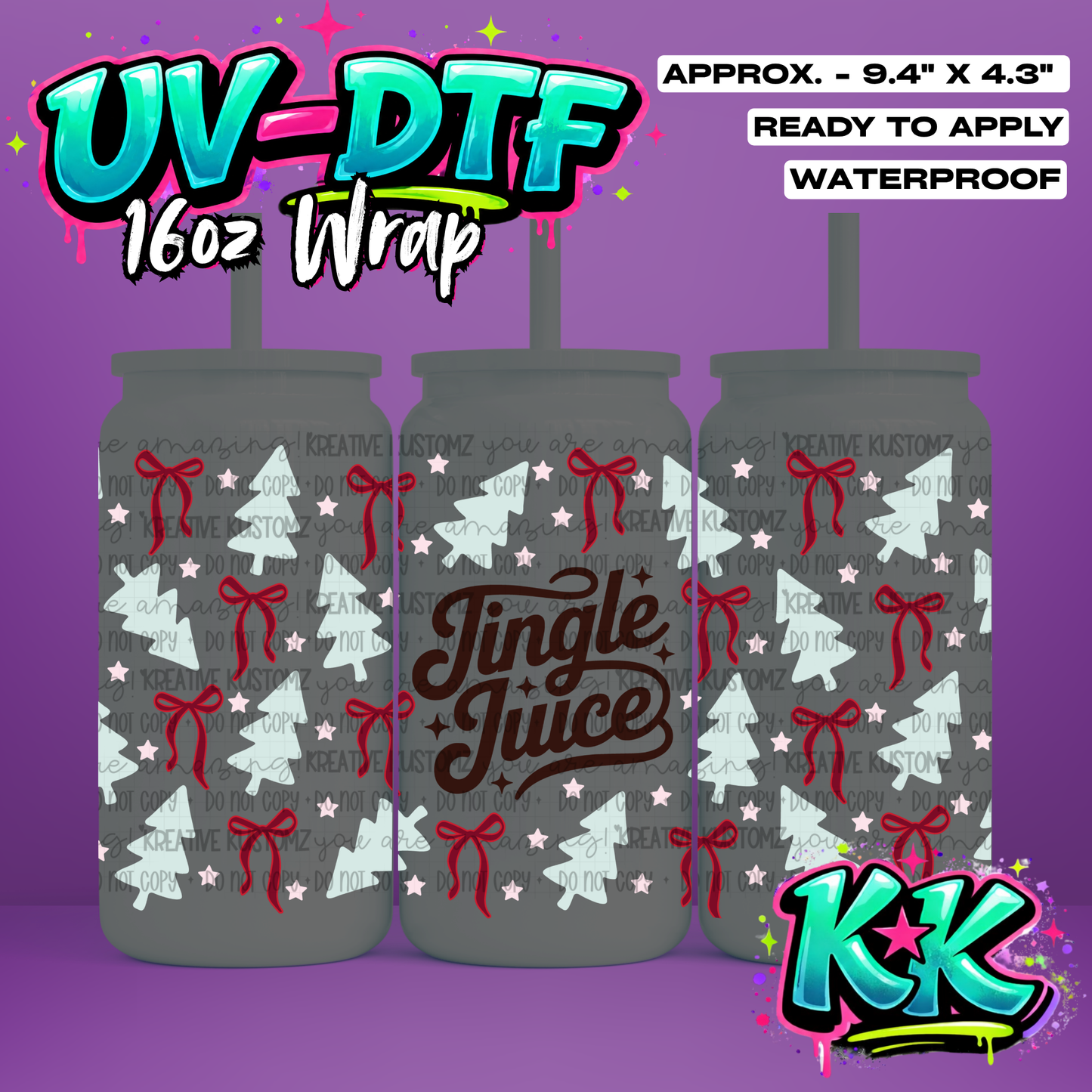 6945 | UV DTF Cup Wrap for 16oz Libbey Glass