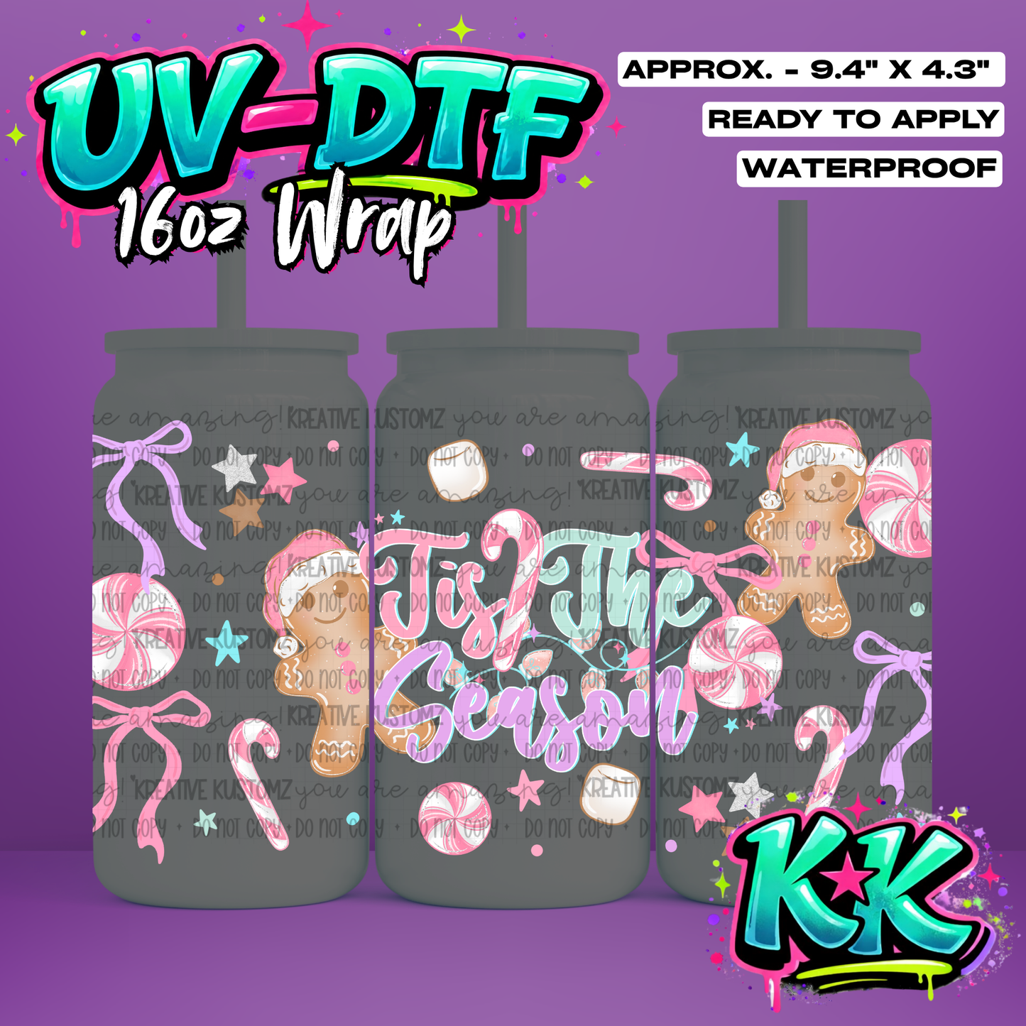 6950 | UV DTF Cup Wrap for 16oz Libbey Glass
