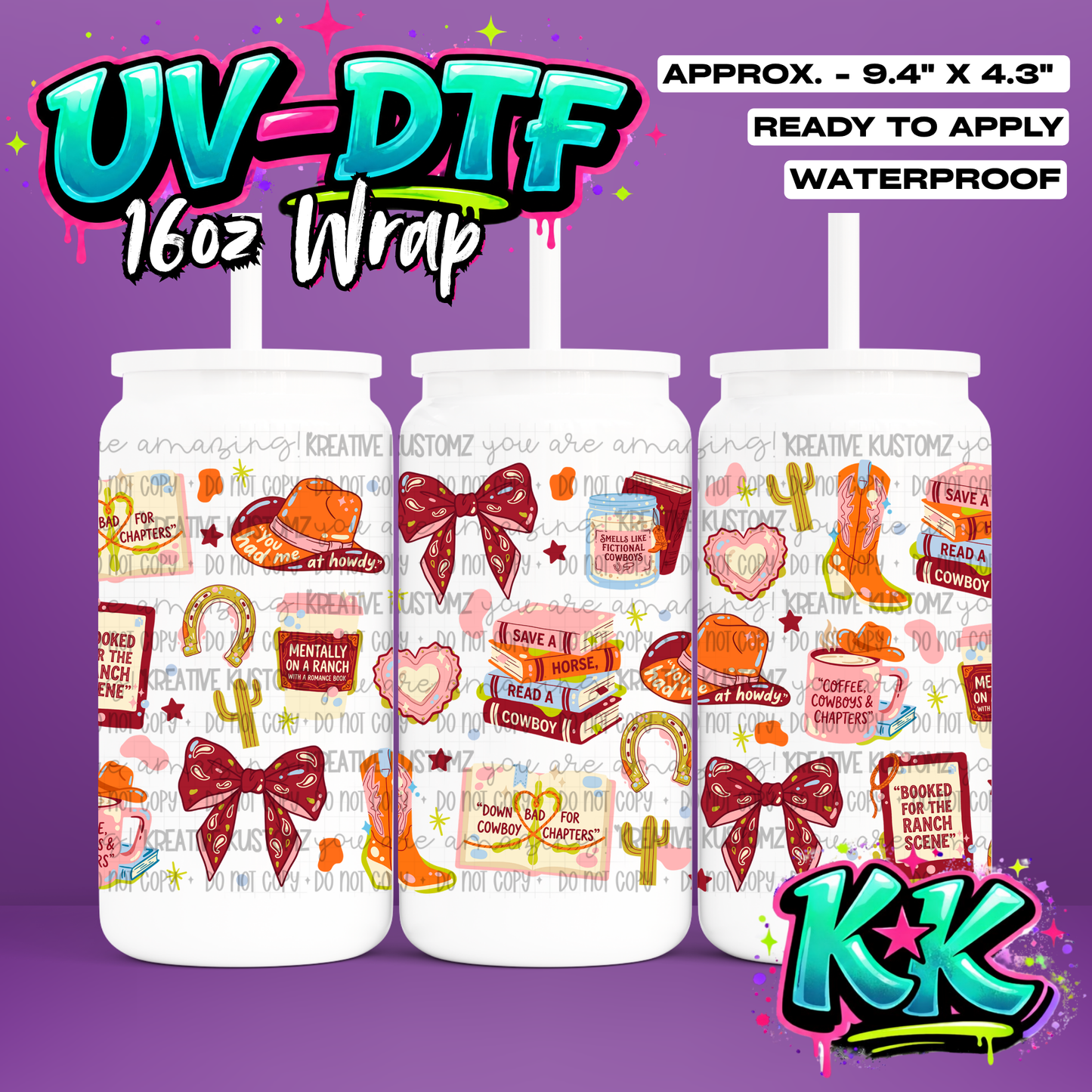 6960 | UV DTF Cup Wrap for 16oz Libbey Glass