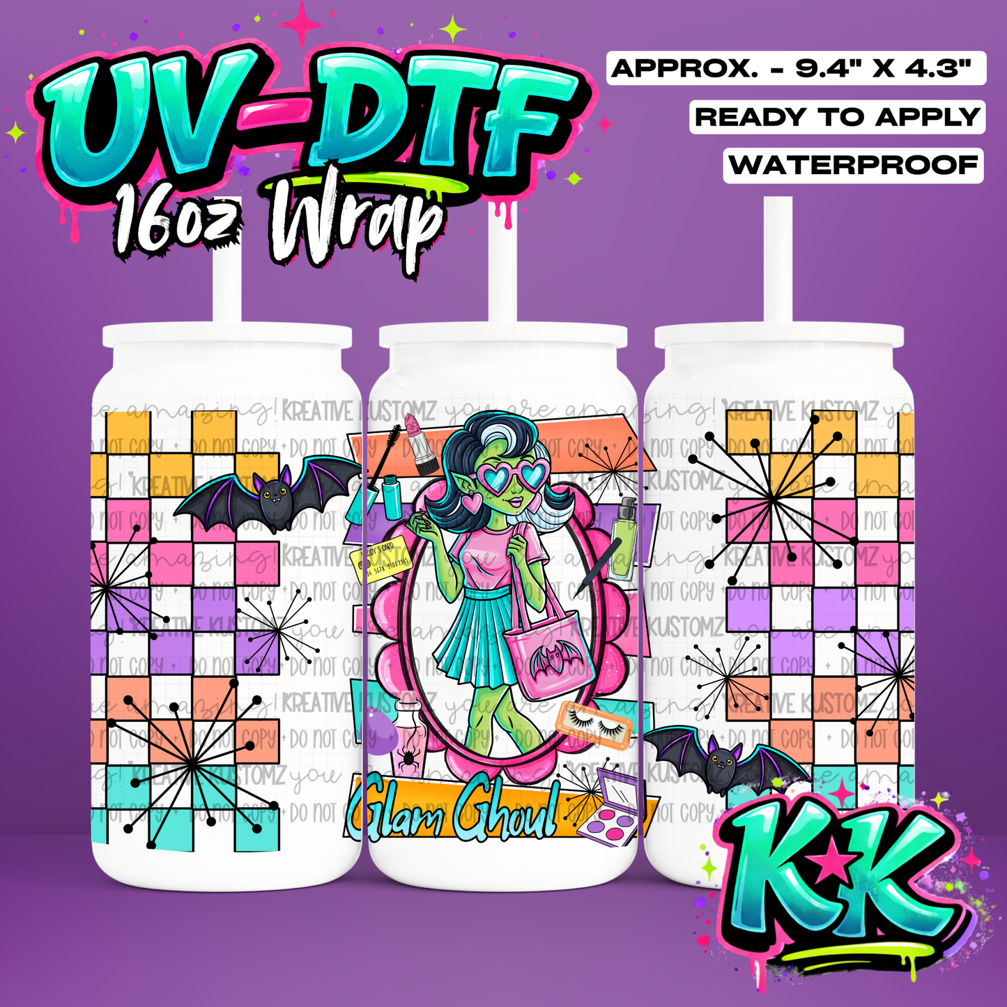 6994 | UV DTF Cup Wrap for 16oz Libbey Glass