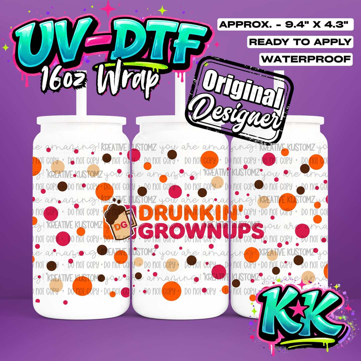 7027 | UV DTF Cup Wrap for 16oz Libbey Glass