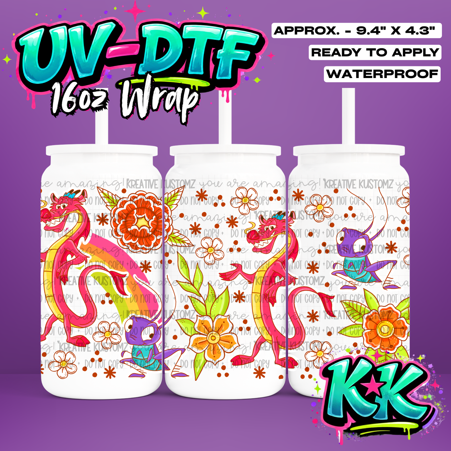 7056 | UV DTF Cup Wrap for 16oz Libbey Glass