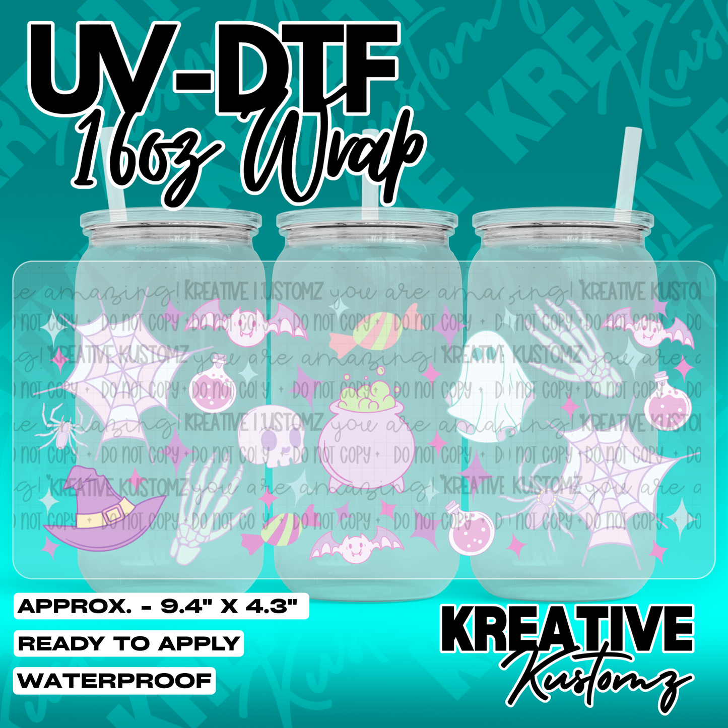 7077 | UV DTF Cup Wrap for 16oz Libbey Glass