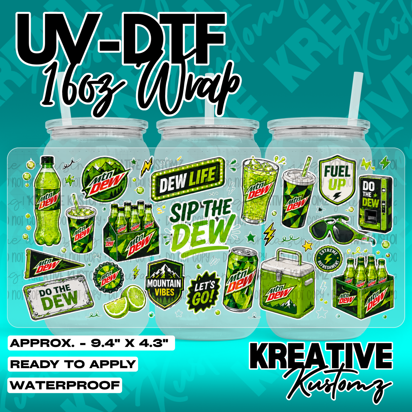 7081 | UV DTF Cup Wrap for 16oz Libbey Glass