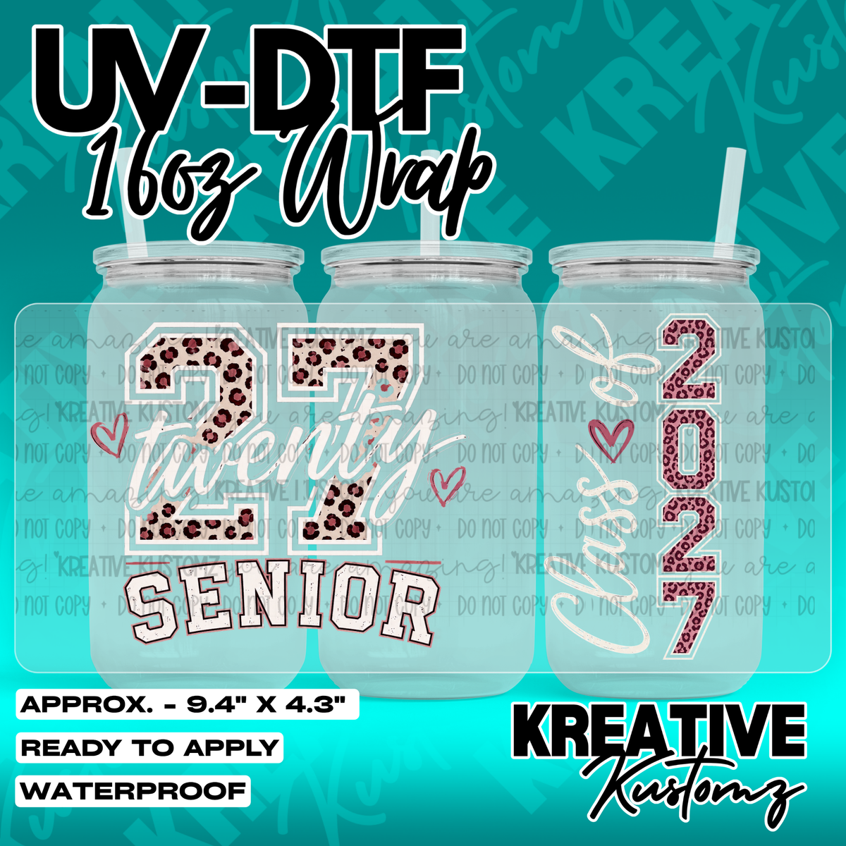 7125 | UV DTF Cup Wrap for 16oz Libbey Glass