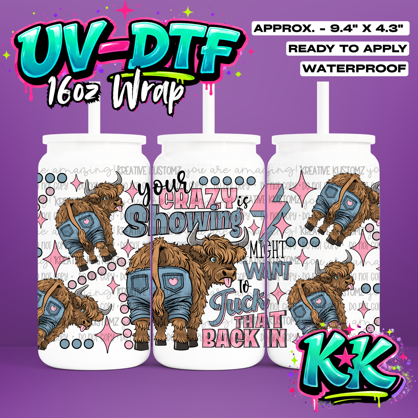 7127 | UV DTF Cup Wrap for 16oz Libbey Glass