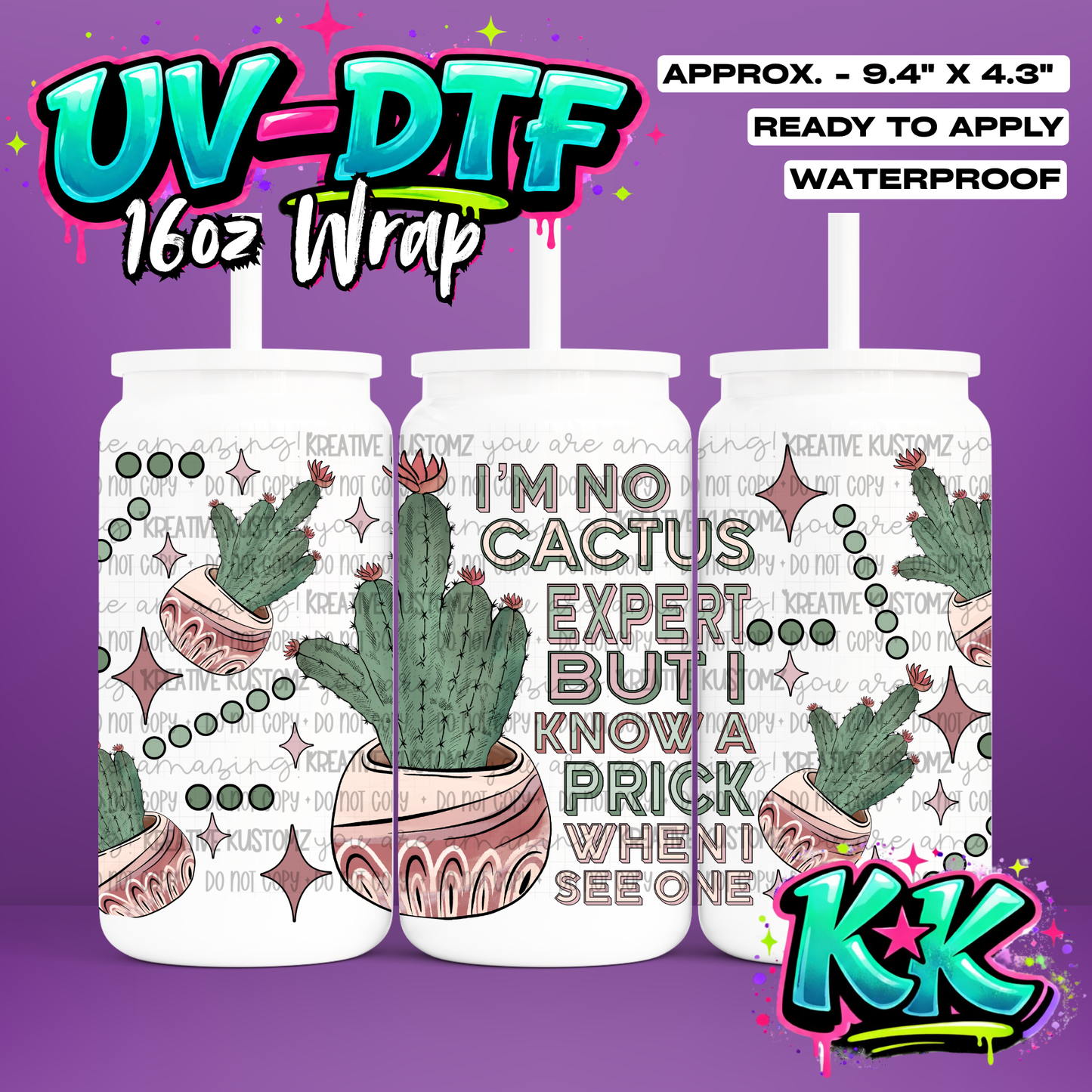 7128 | UV DTF Cup Wrap for 16oz Libbey Glass