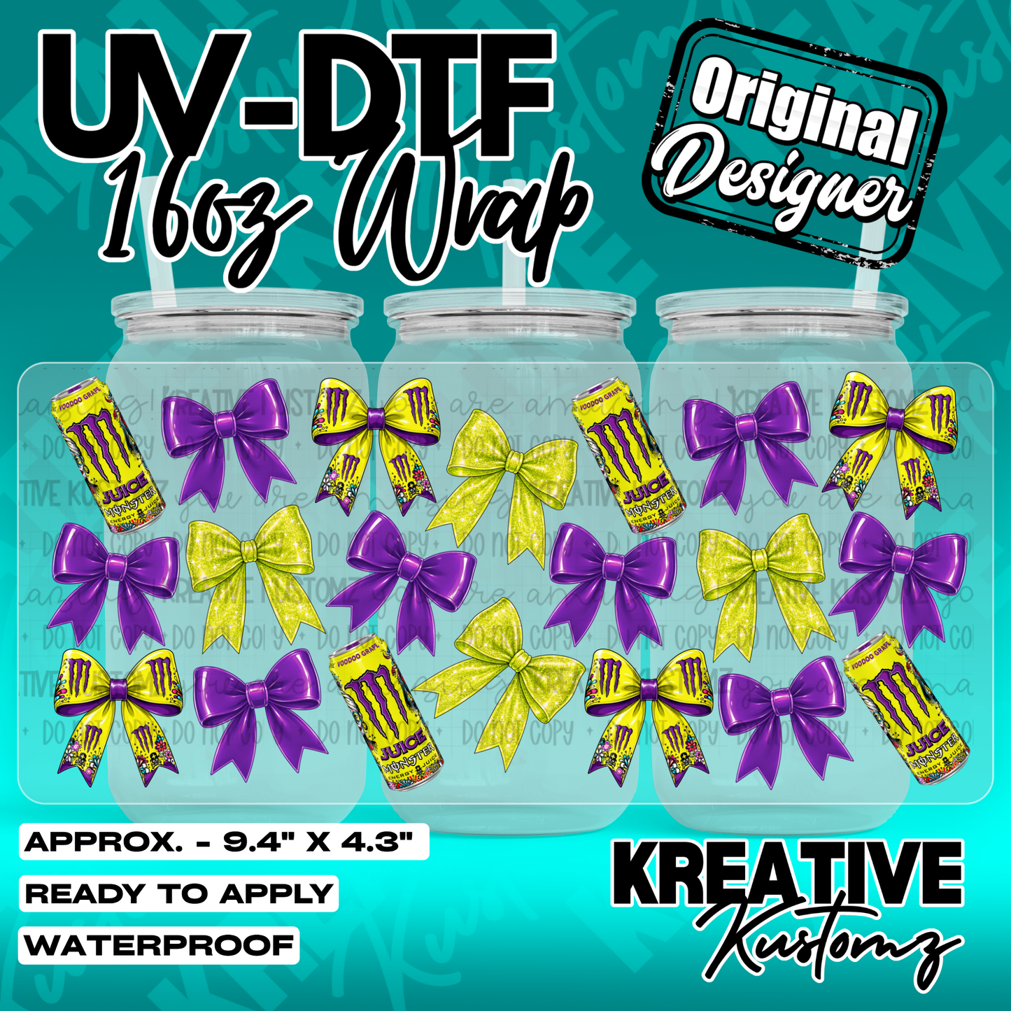 7134 | UV DTF Cup Wrap for 16oz Libbey Glass