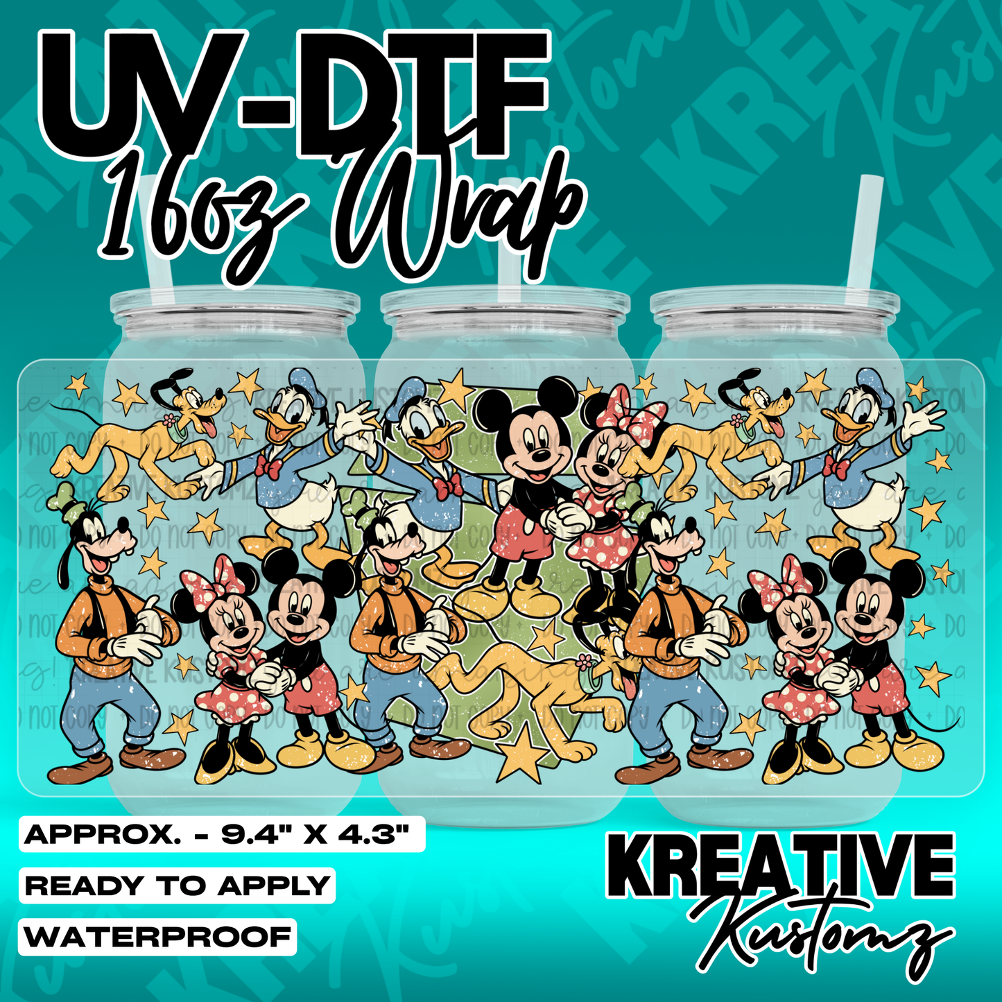 7174 | UV DTF Cup Wrap for 16oz Libbey Glass