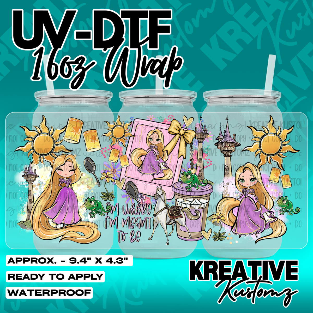 7185 | UV DTF Cup Wrap for 16oz Libbey Glass
