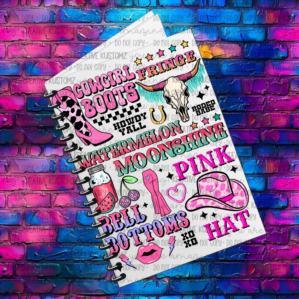 Western Cowgirl | UVDTF A5 Notebook Wrap Decal