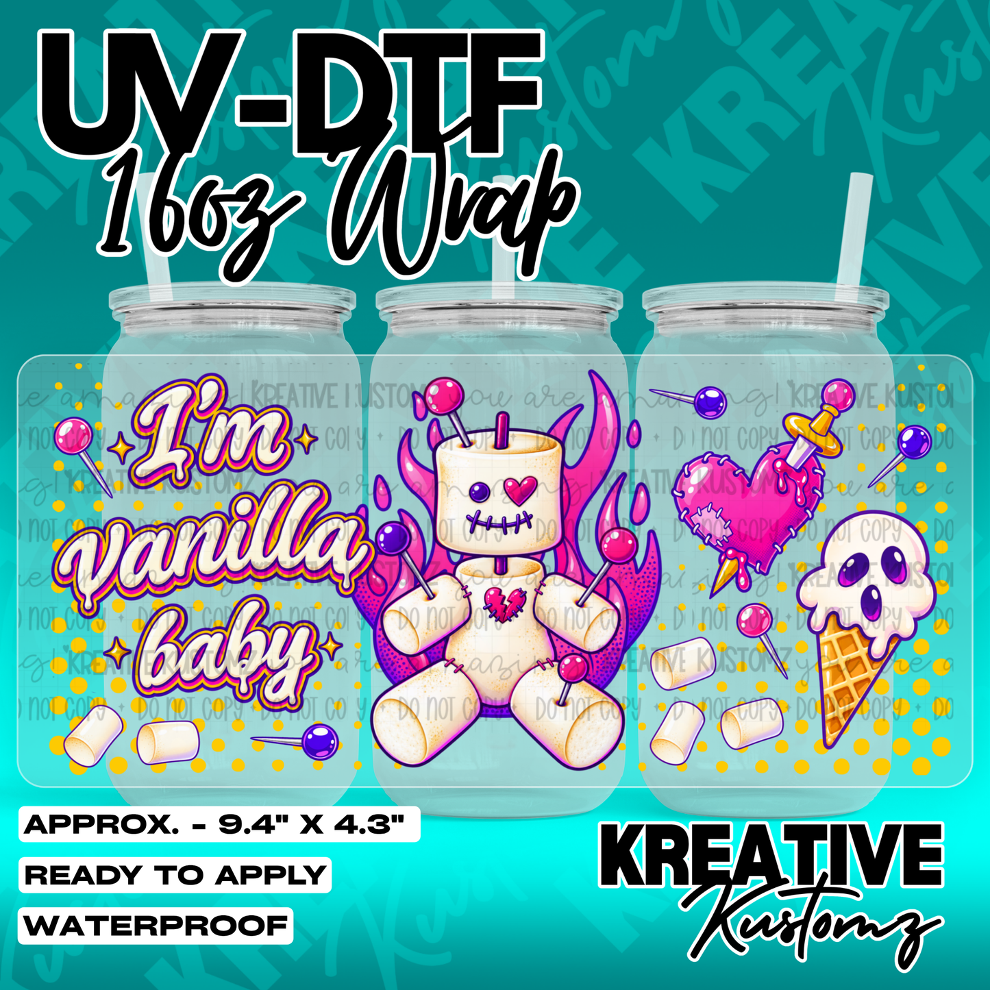 7209 | UV DTF Cup Wrap for 16oz Libbey Glass