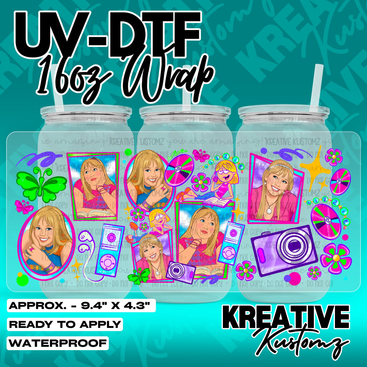 7247 | UV DTF Cup Wrap for 16oz Libbey Glass