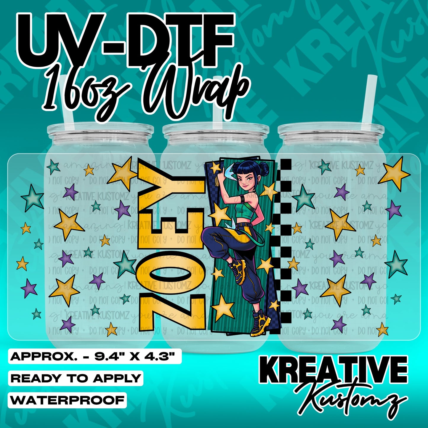 7257 | UV DTF Cup Wrap for 16oz Libbey Glass