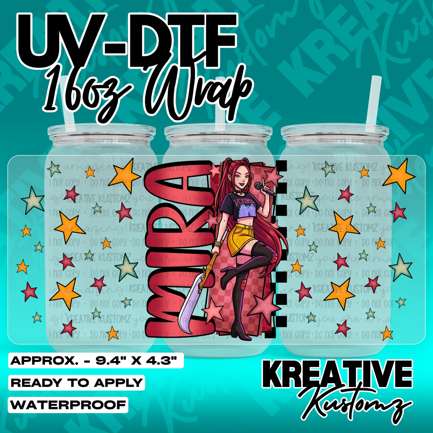 7258 | UV DTF Cup Wrap for 16oz Libbey Glass