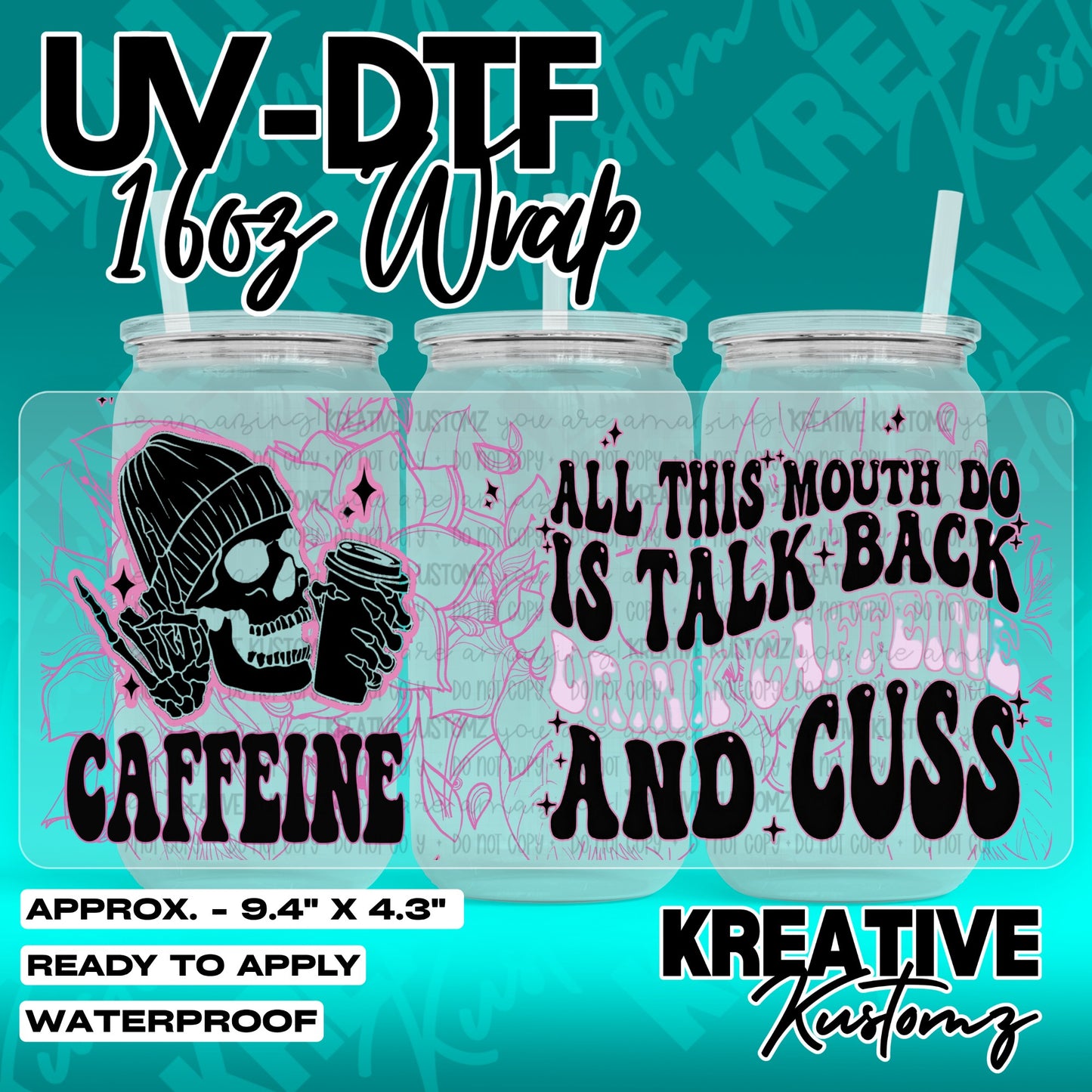 7297 | UV DTF Cup Wrap for 16oz Libbey Glass