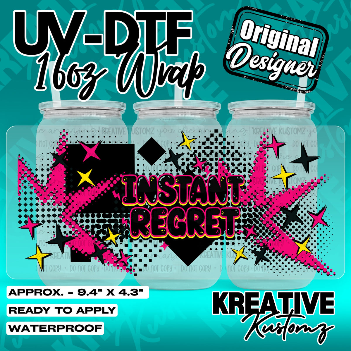 7315 | UV DTF Cup Wrap for 16oz Libbey Glass
