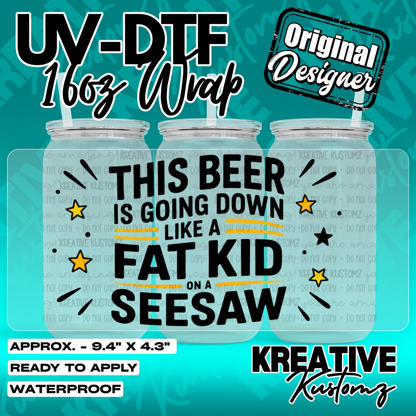 7321 | UV DTF Cup Wrap for 16oz Libbey Glass