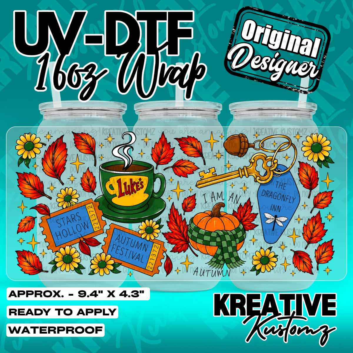 7324 | UV DTF Cup Wrap for 16oz Libbey Glass