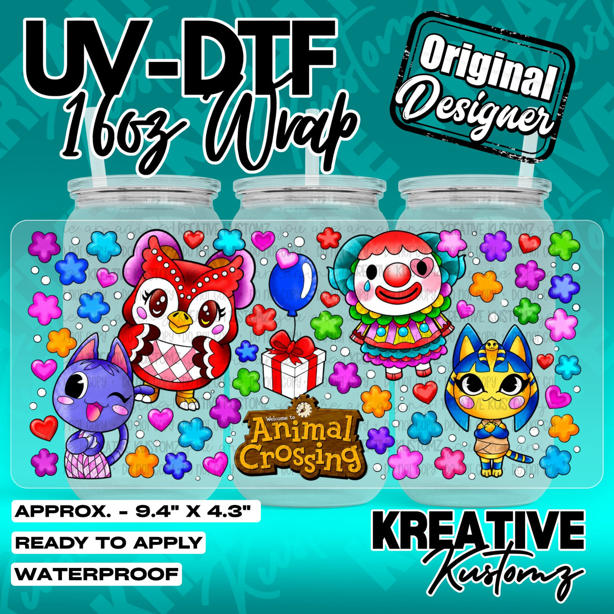 7334 | UV DTF Cup Wrap for 16oz Libbey Glass