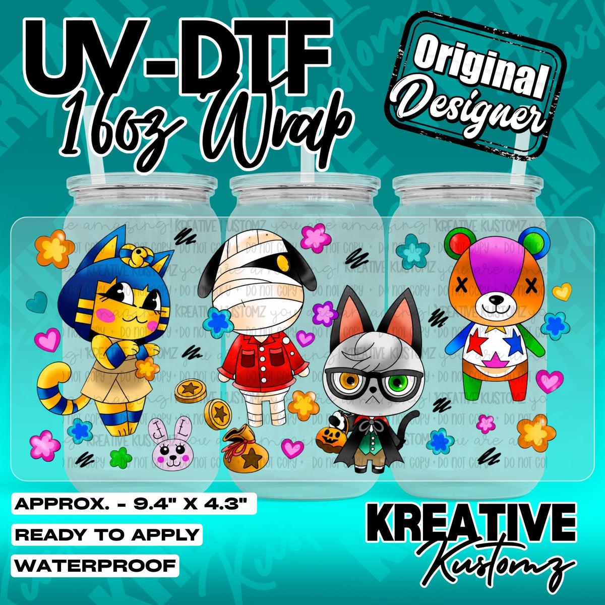 7335 | UV DTF Cup Wrap for 16oz Libbey Glass