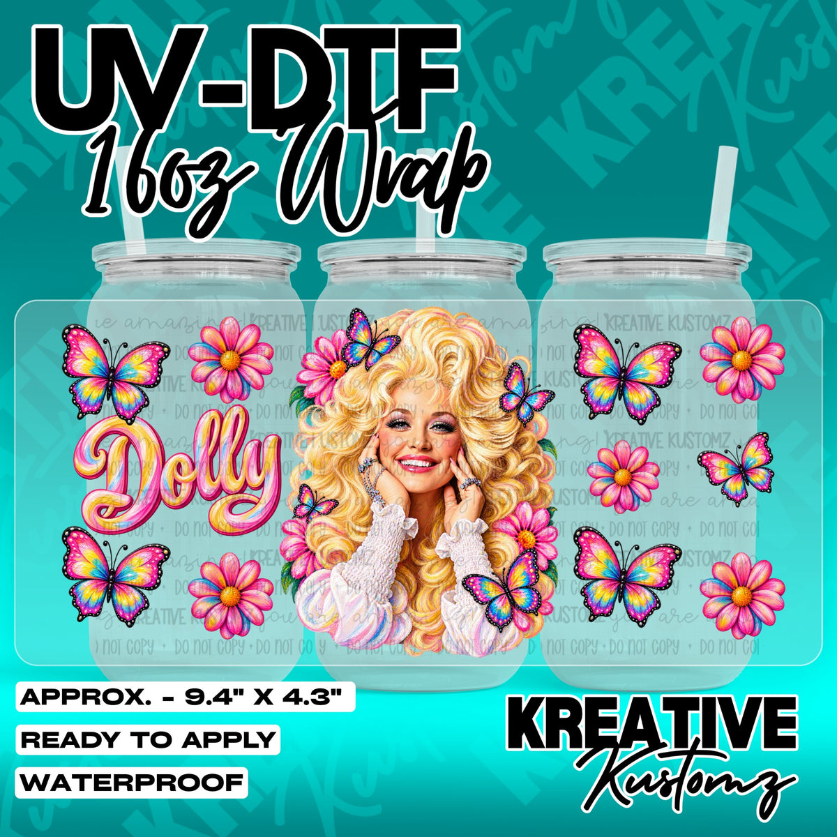 7340 | UV DTF Cup Wrap for 16oz Libbey Glass