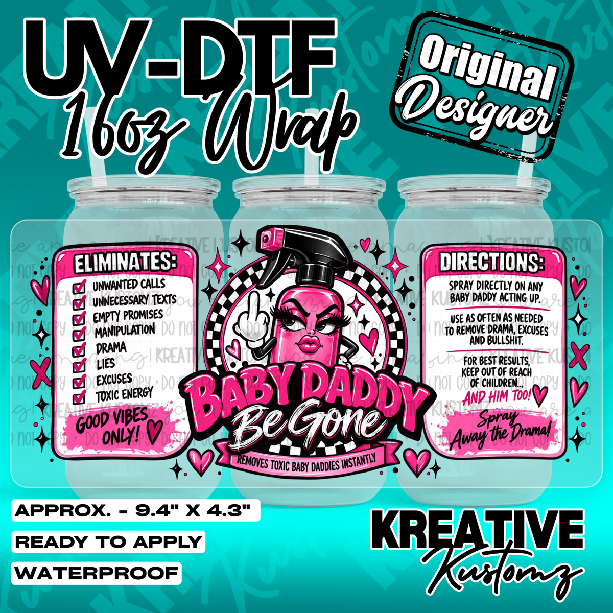 7382 | UV DTF Cup Wrap for 16oz Libbey Glass