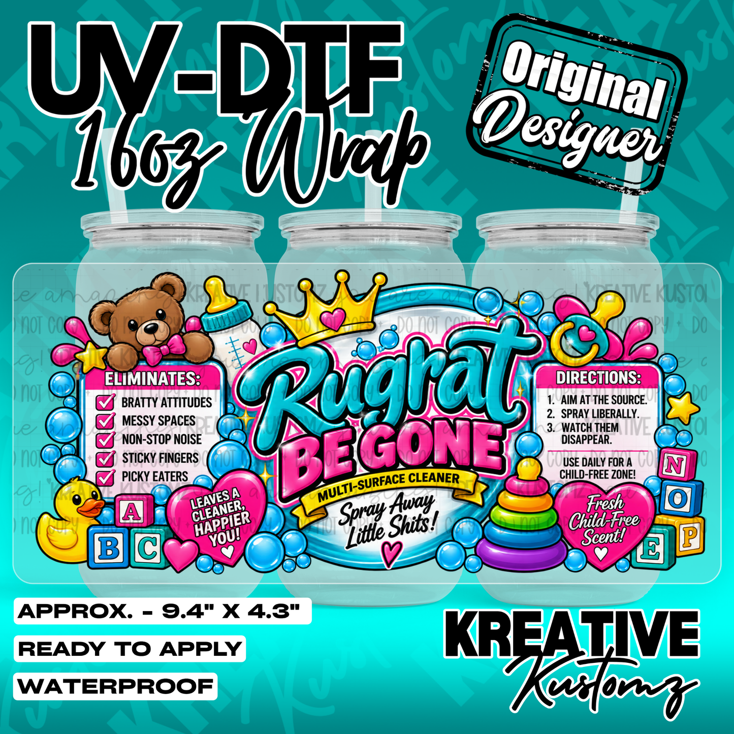 7386 | UV DTF Cup Wrap for 16oz Libbey Glass