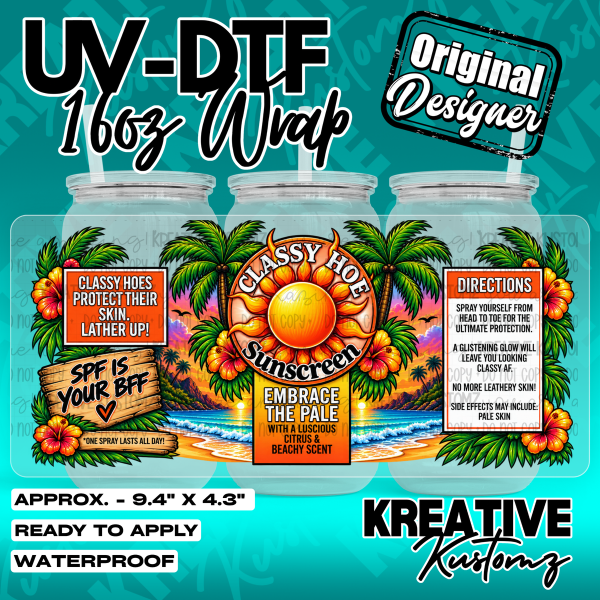 7392 | UV DTF Cup Wrap for 16oz Libbey Glass