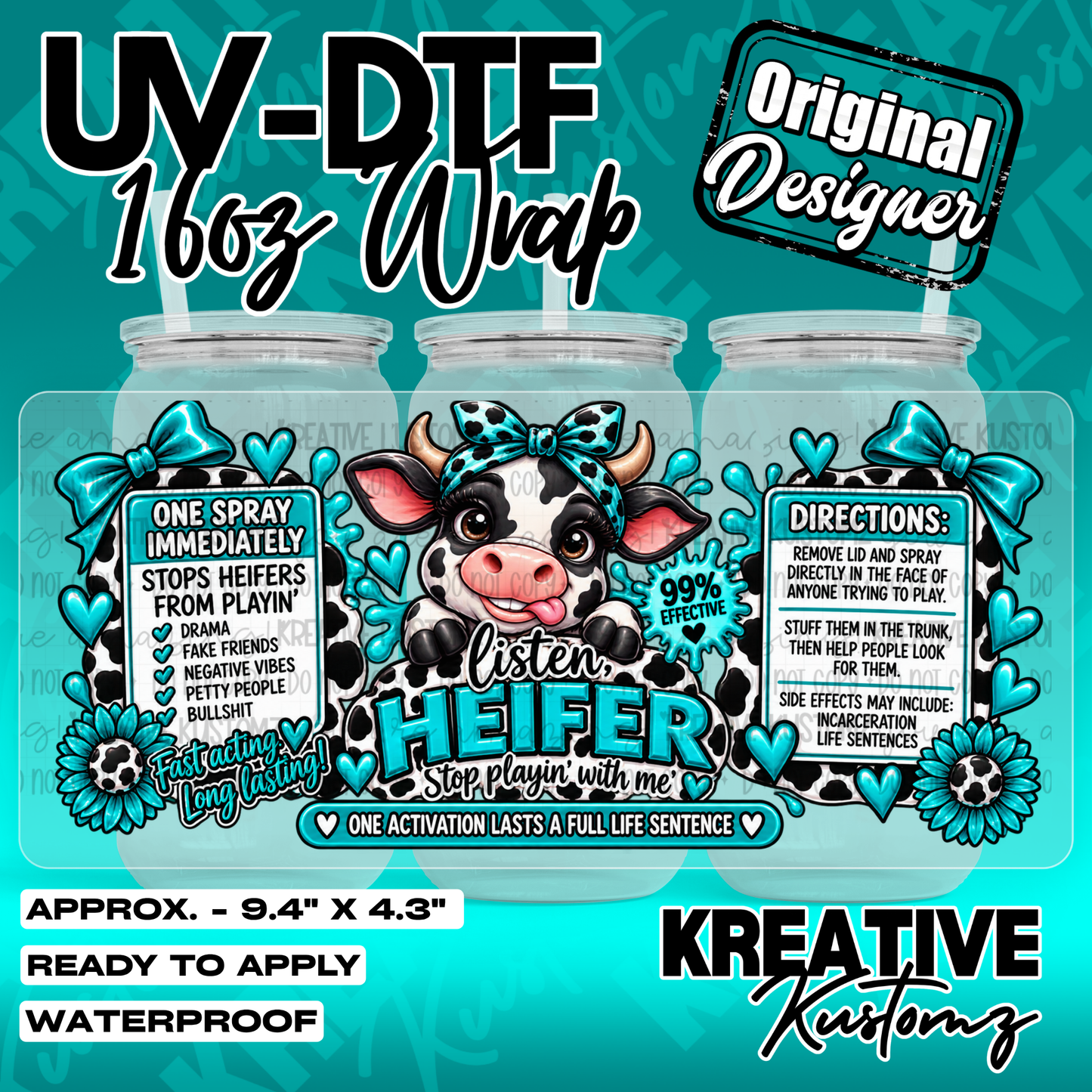 7398 | UV DTF Cup Wrap for 16oz Libbey Glass