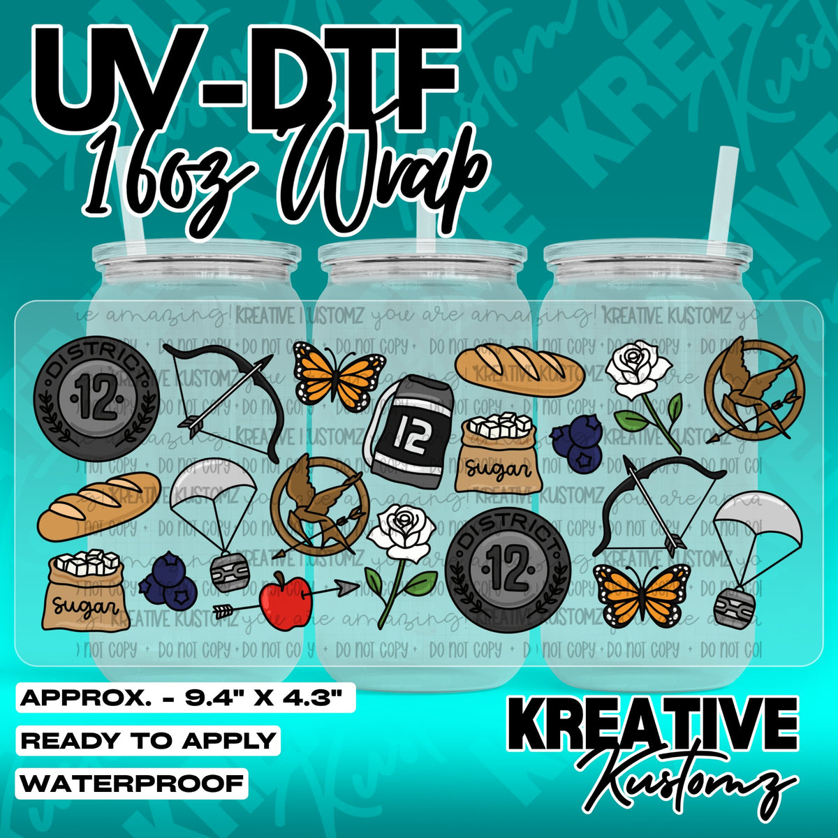 7416 | UV DTF Cup Wrap for 16oz Libbey Glass